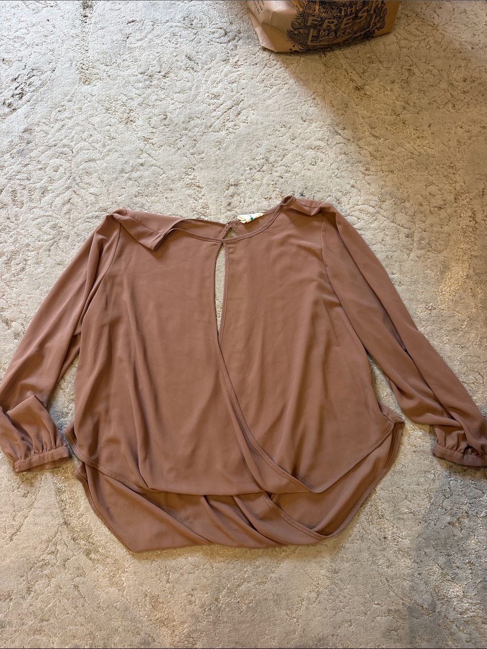 Sans Souci Mauve Dusty Rose Wrap-Style Blouse